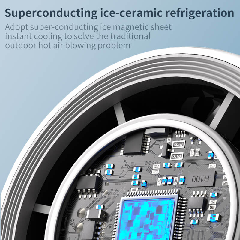 2025 With Refrigeration Turbos Chilled Ice Sensation Cold Fan Super Mini Turbos Speed Fan USB Powered Digital Display For Outdoor Camping Travel